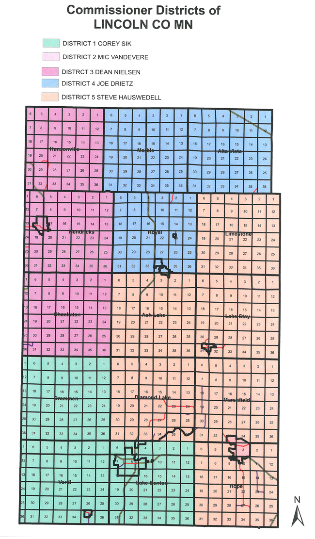 Map of Lincoln County Commissioner Districts